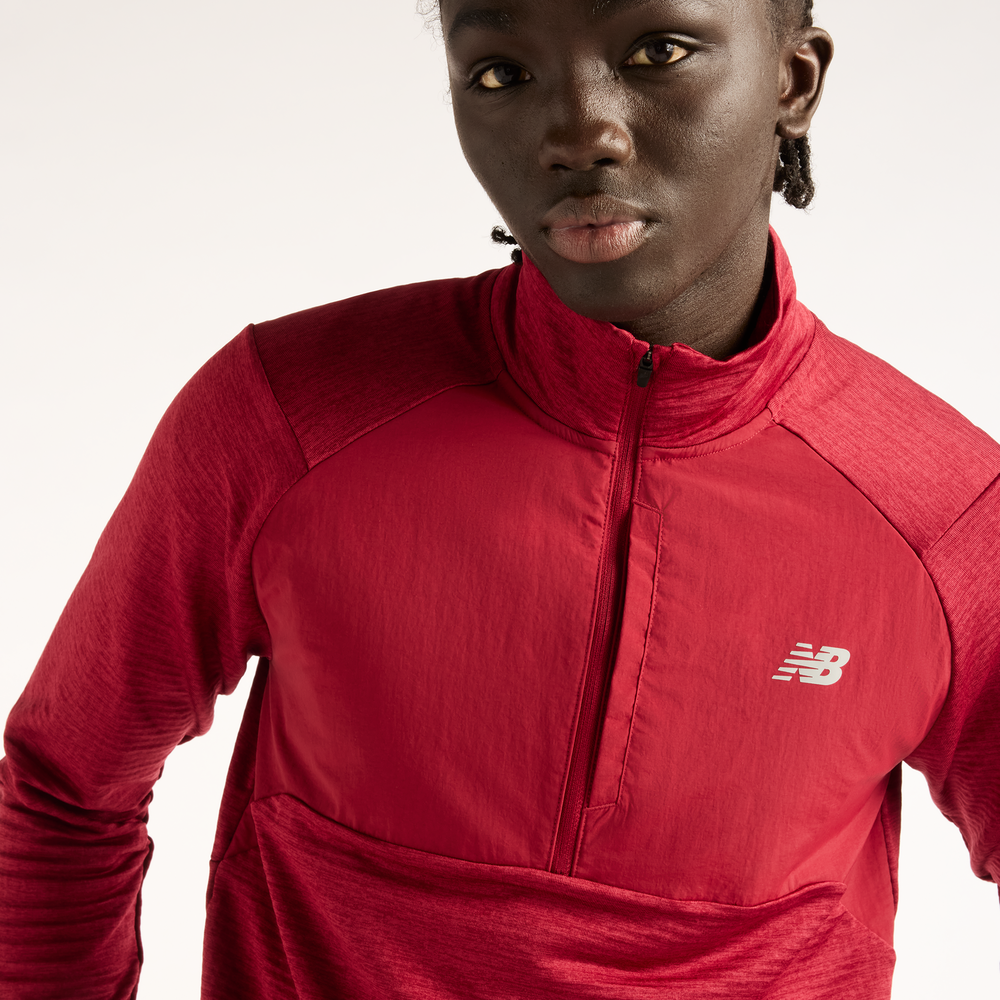 Pánská mikina New Balance RC Essential Heat Grid – červené