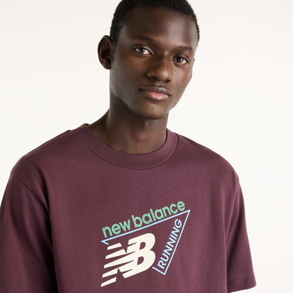 Pánské tričko New Balance Classic Tri-Logo – bordó
