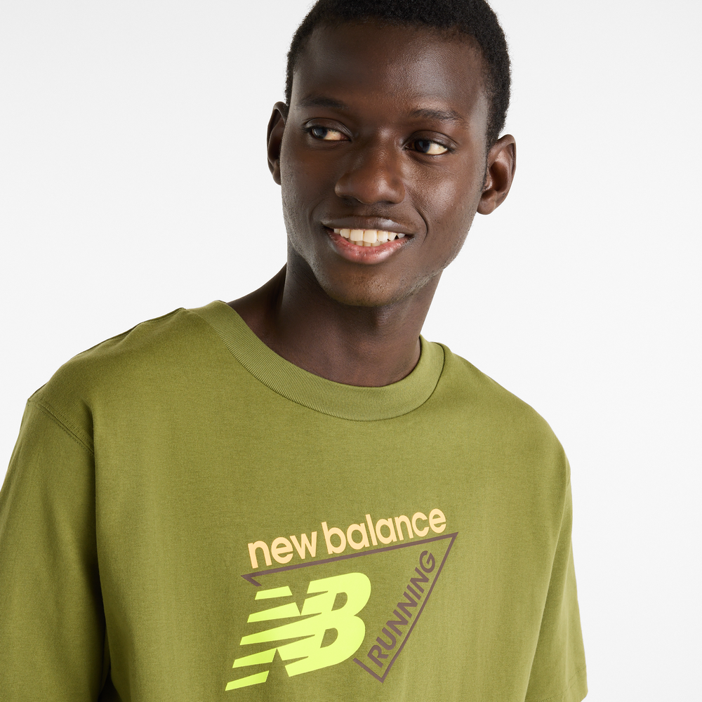 Pánské tričko New Balance Classic Tri-Logo – zelené