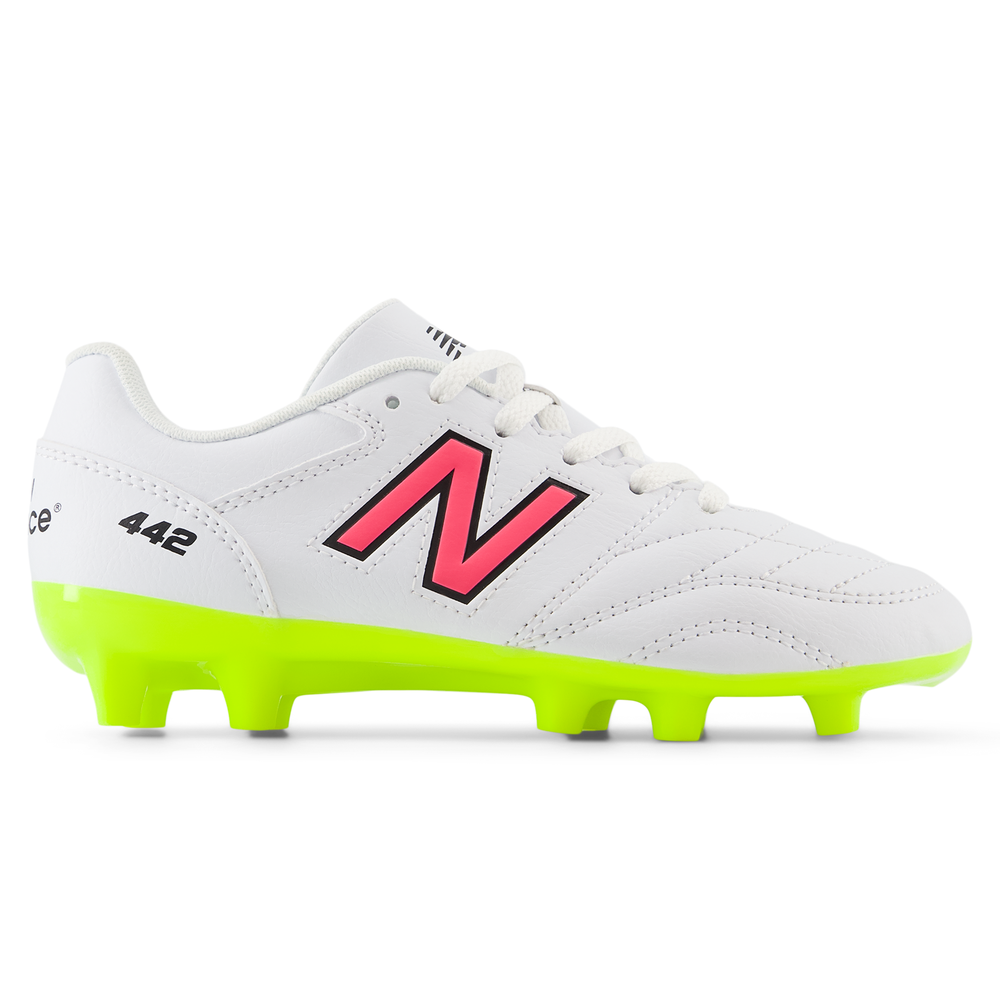 Dětské kopačky New Balance 442 ACADEMY JNR FG V2 JS43FWH2 – bílé