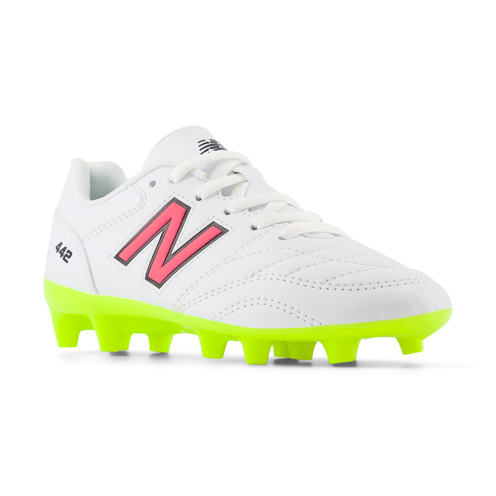 Dětské kopačky New Balance 442 ACADEMY JNR FG V2 JS43FWH2 – bílé