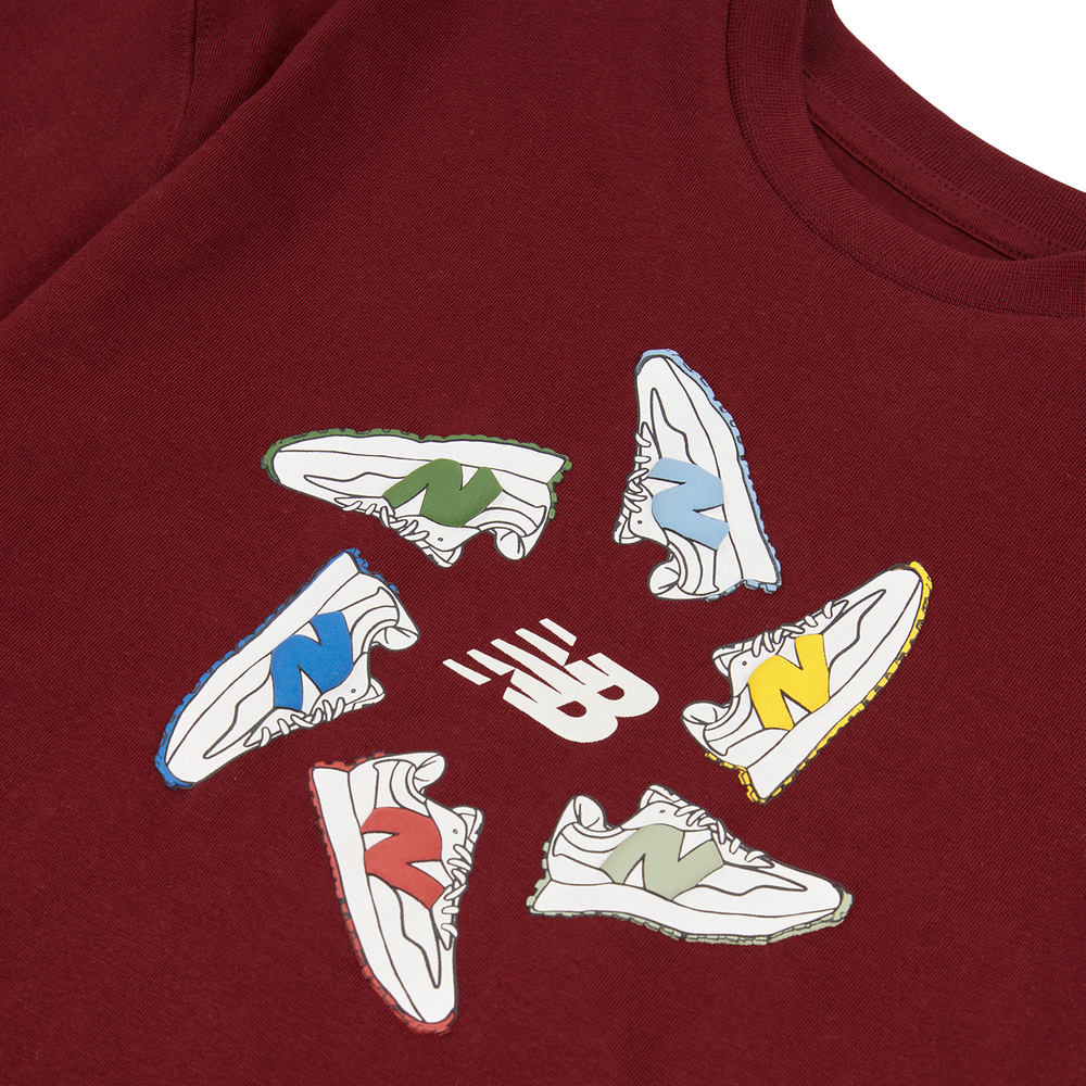 Dětské tričko New Balance LAKB0340MHB – bordó