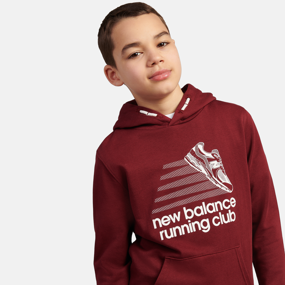 Dětská mikina New Balance LAKB0347MHB – bordó