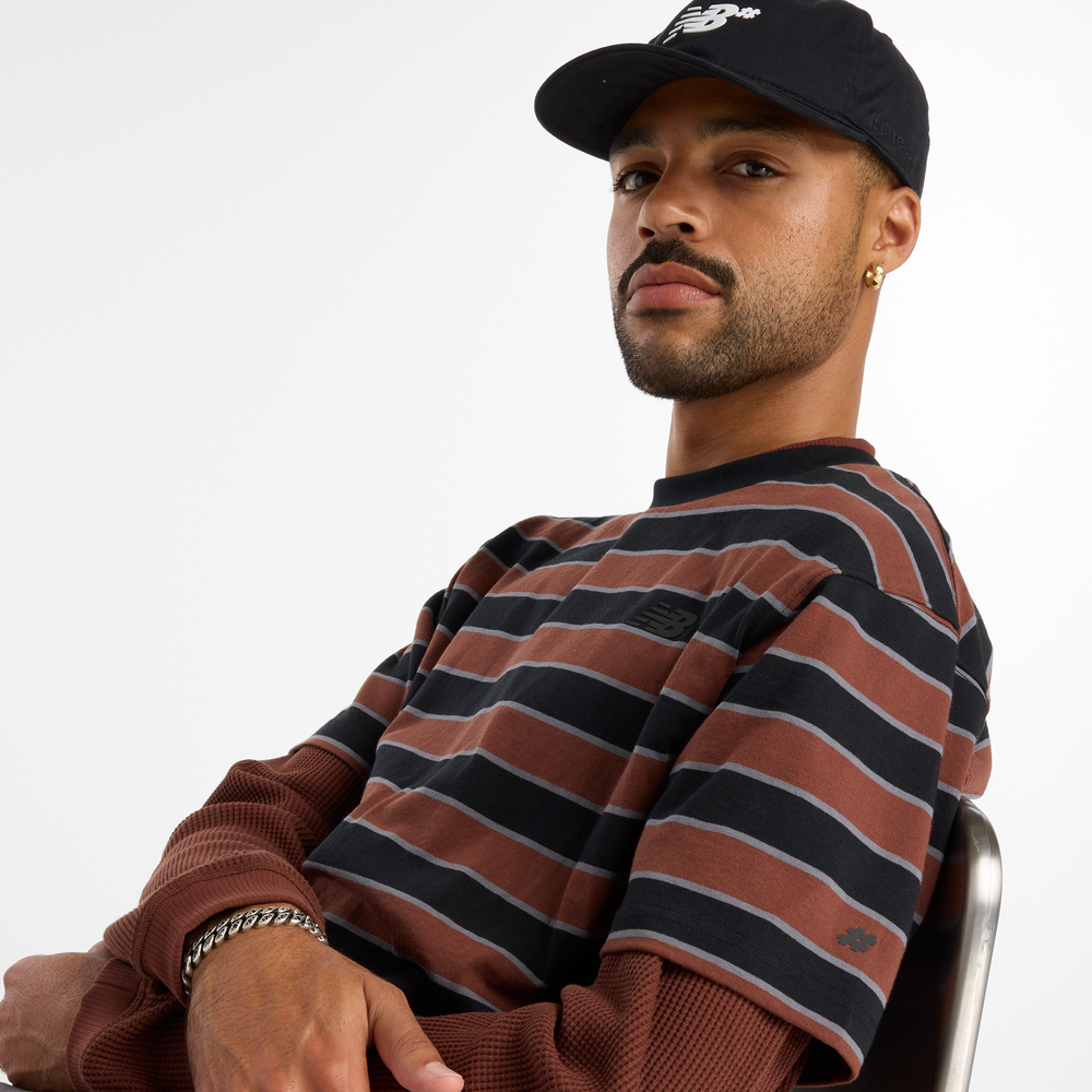 Pánské tričko New Balance Numeric MT53700BK – hnědý