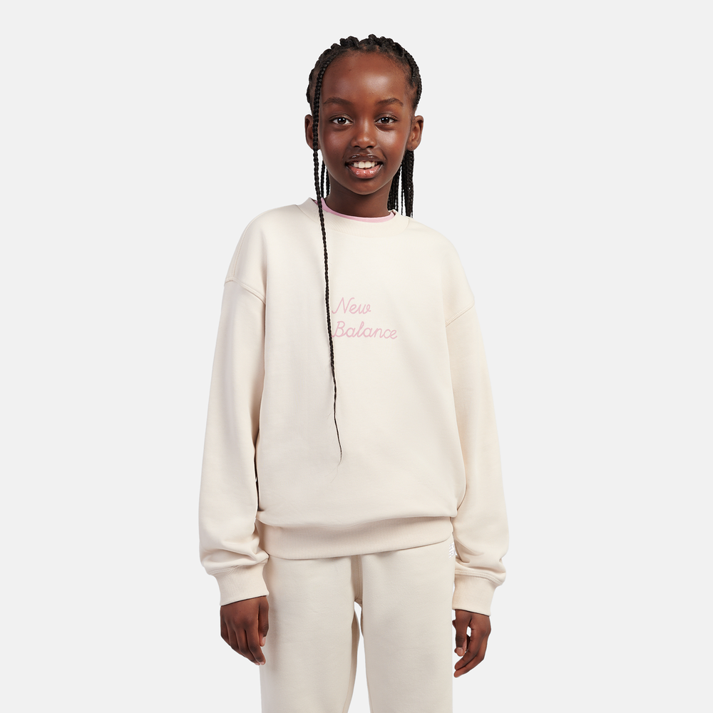 Dětská mikina New Balance LAKG0203BIS – béžové