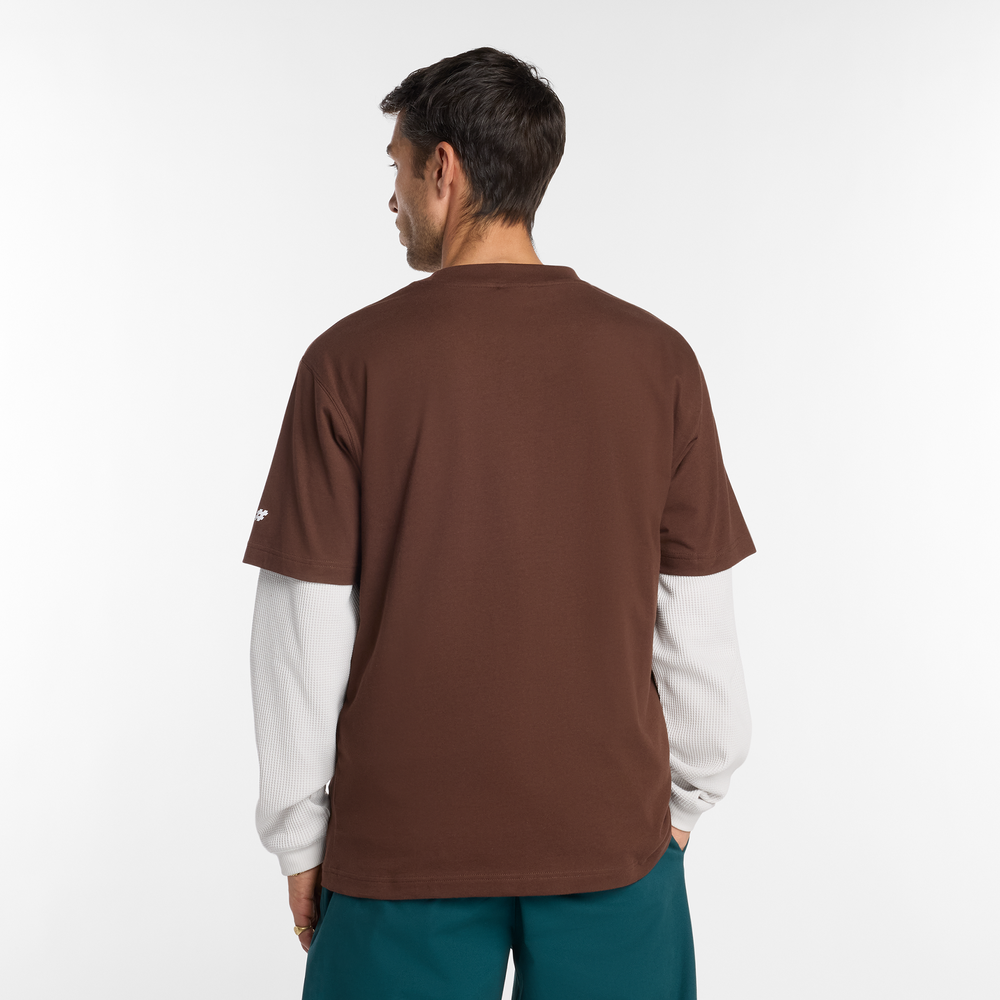 Pánské tričko New Balance Numeric MT53706ABJ – hnědý