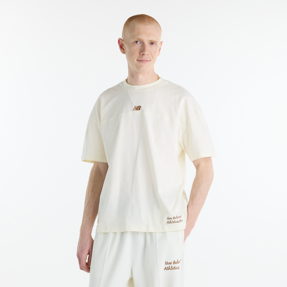 Pánské tričko New Balance MT62L4FVAGA – béžové
