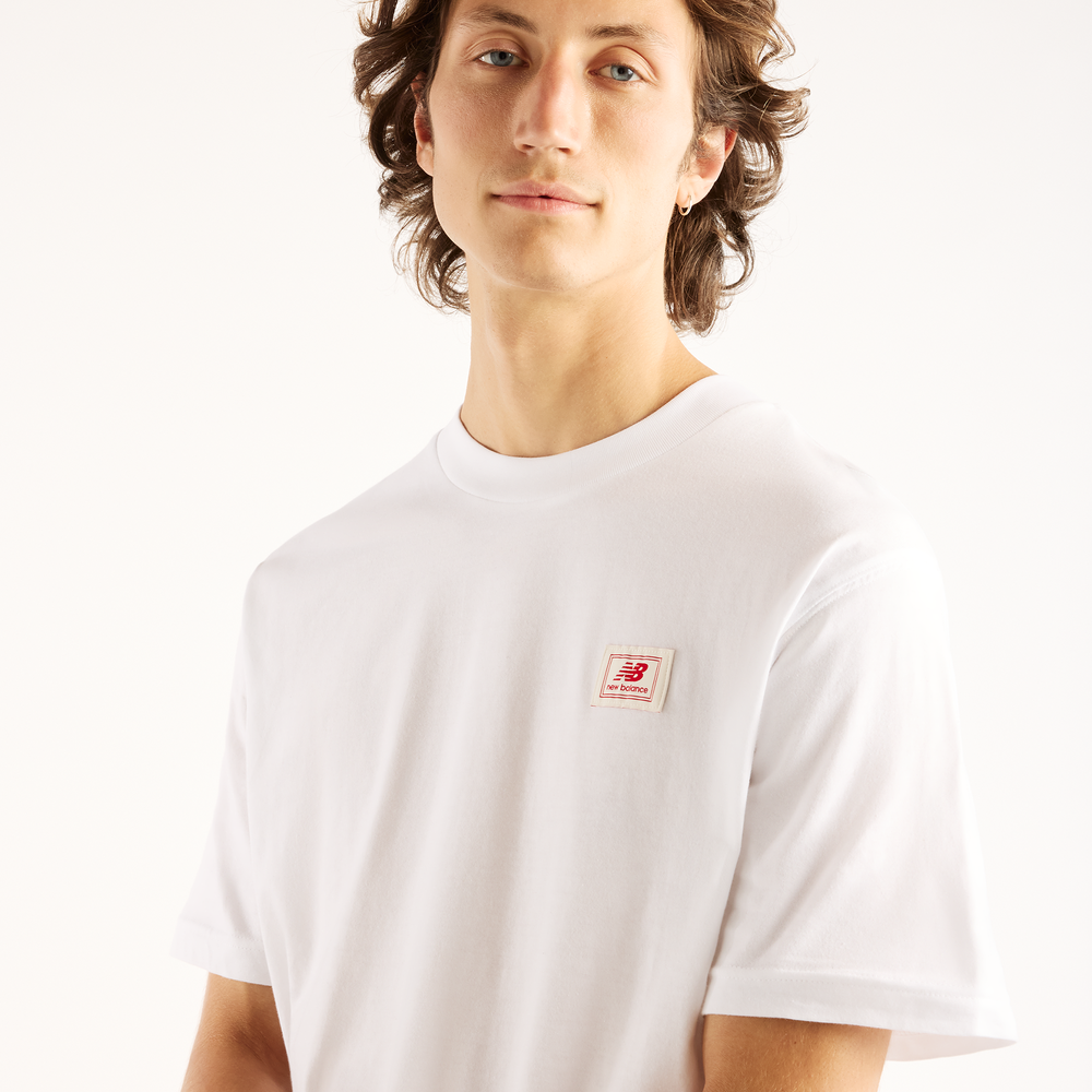 Pánské tričko New Balance Woven Label – bílé