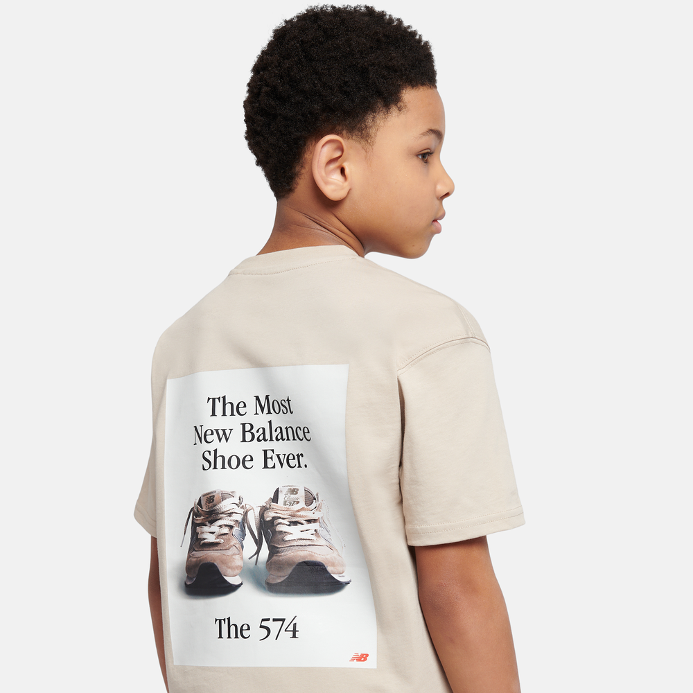 Dětské tričko New Balance YT61A21ATWF – béžové