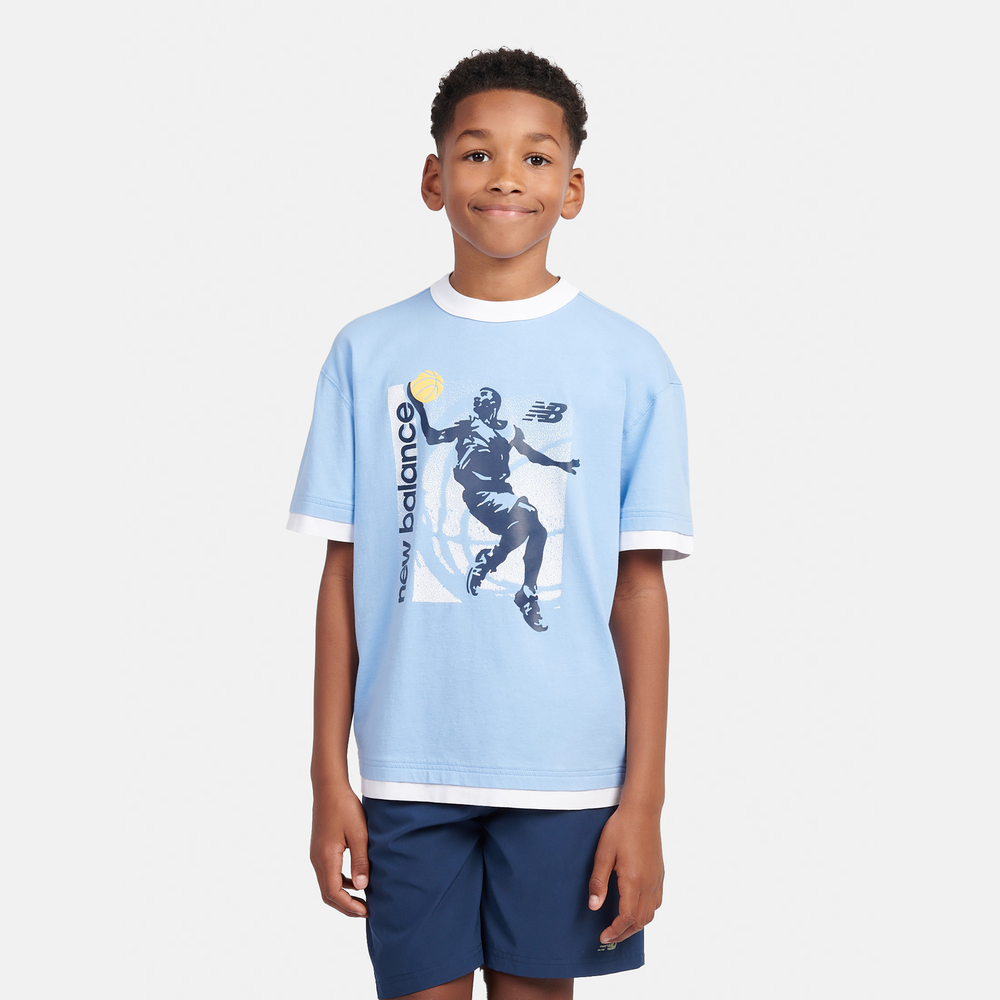Dětské tričko New Balance LAKB0155ELE – modré