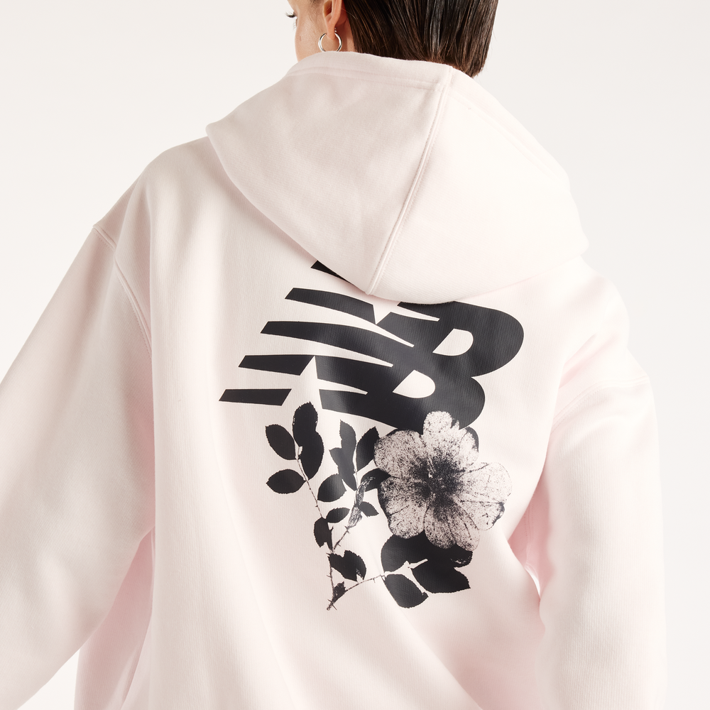 Dámská mikina New Balance Pressed Flowers – růžové