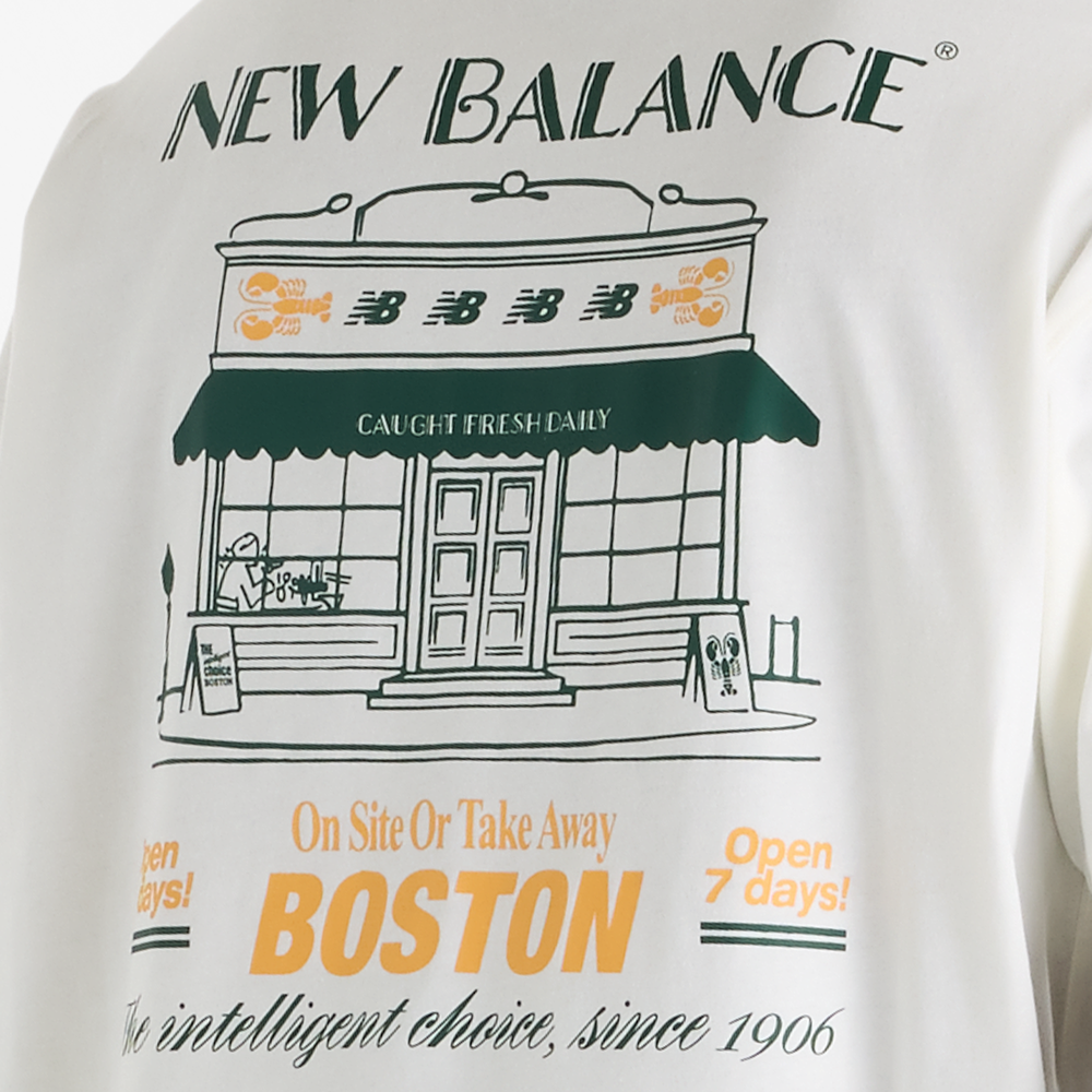 Pánské tričko New Balance Grab a Bite Boston – bílé