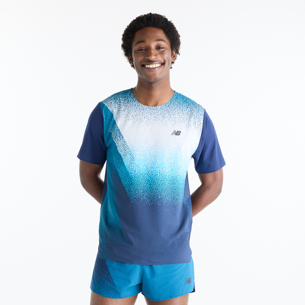 Pánské tričko New Balance MT61Q7IDATD – modré
