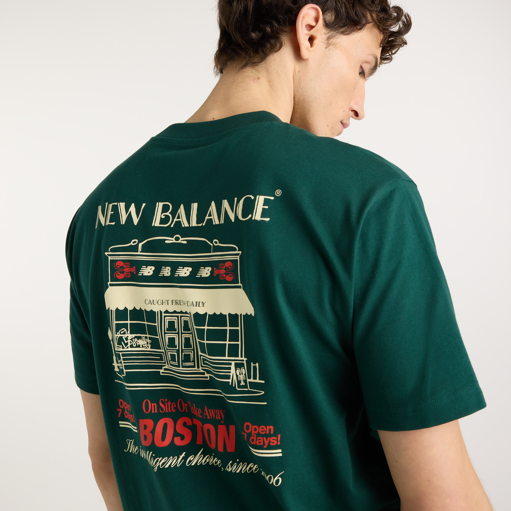 Pánské tričko New Balance Grab a Bite Boston – zelené