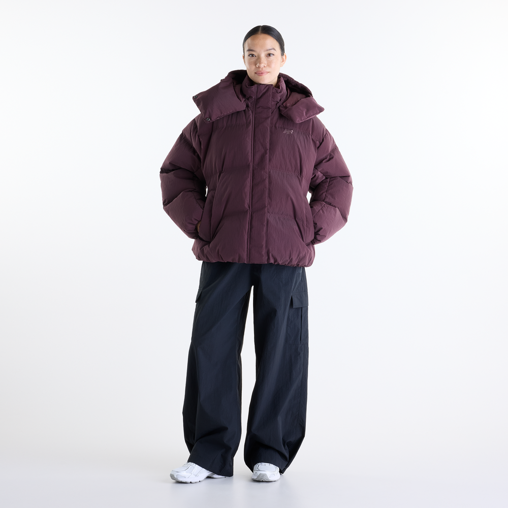 Dámská bunda New Balance Premium Puffer – bordó