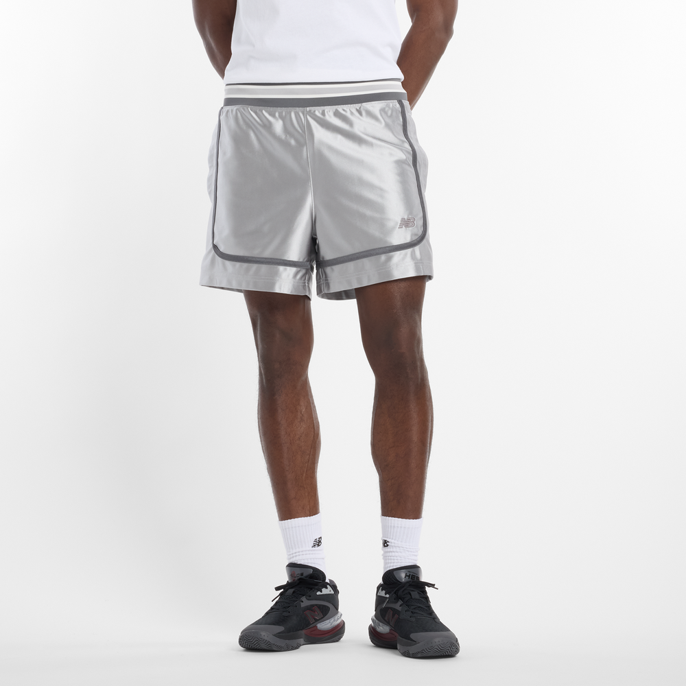 Pánské šortky New Balance MS51608RCD – stříbrný