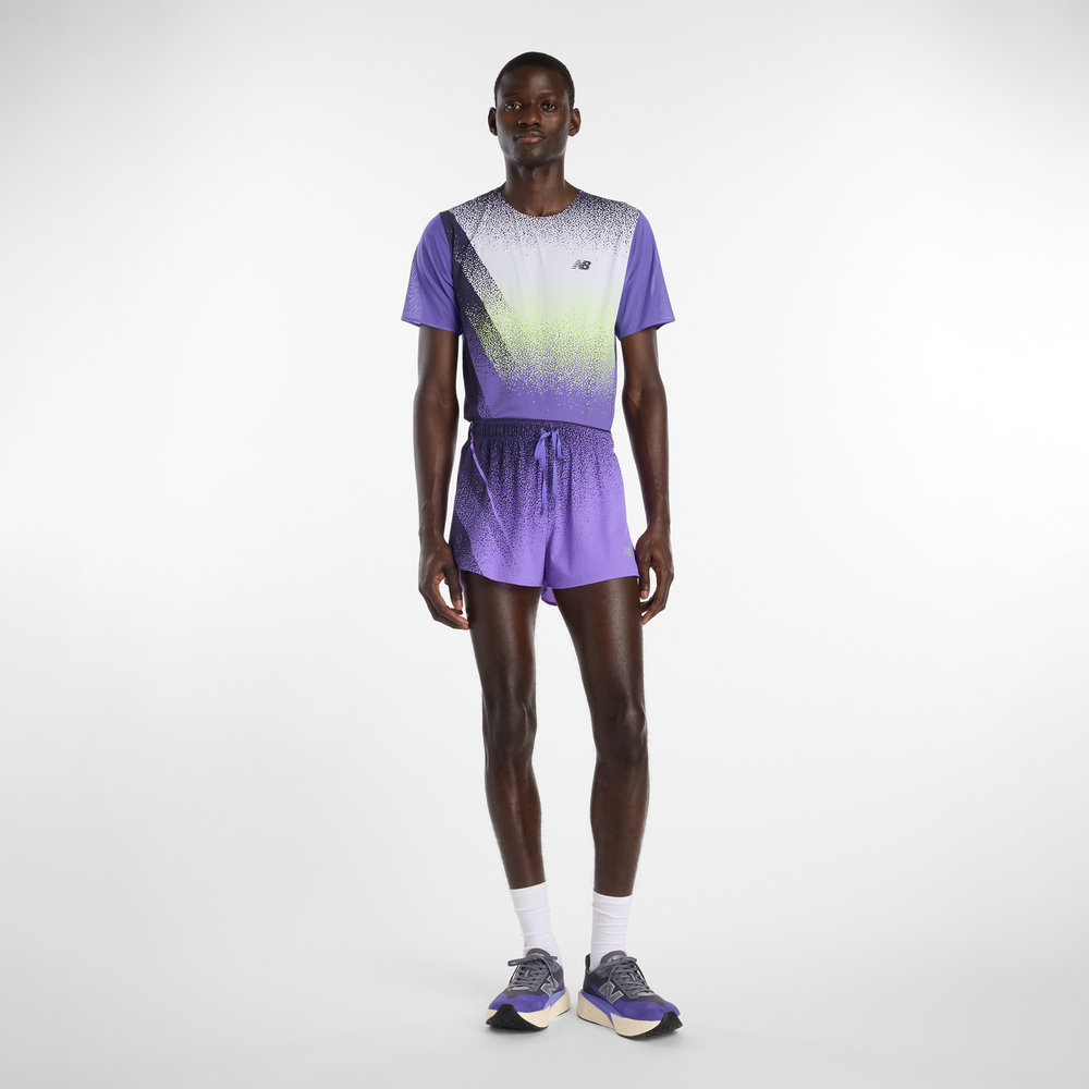 Pánské šortky New Balance MB6140TLEPU – fialové