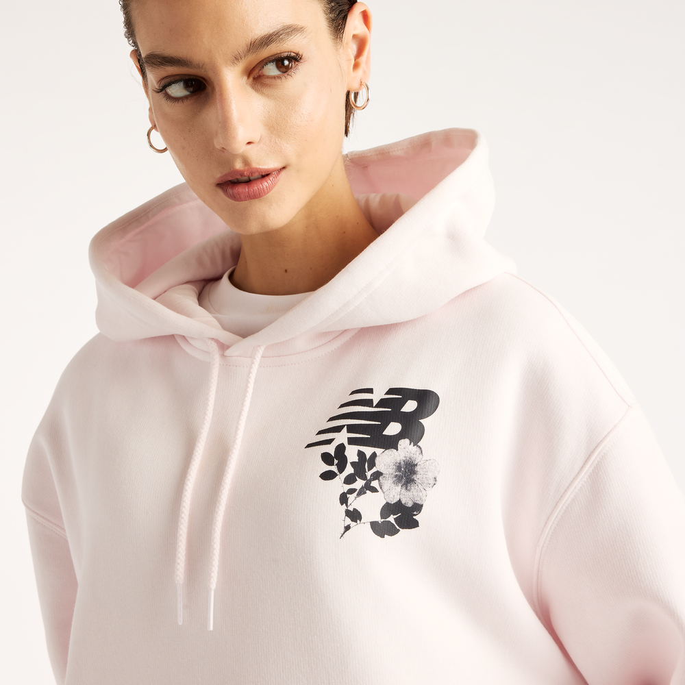 Dámská mikina New Balance Pressed Flowers – růžové