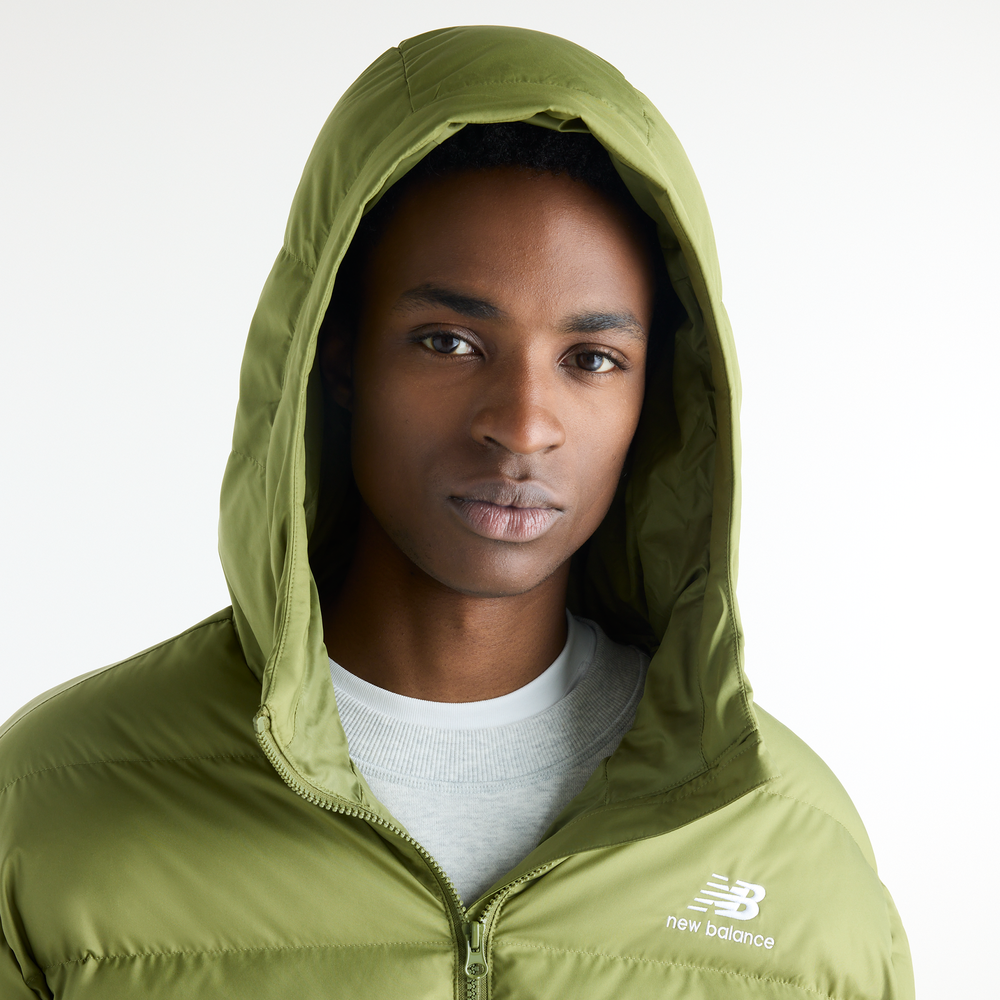 Pánská bunda New Balance Boston Puffer – zelené