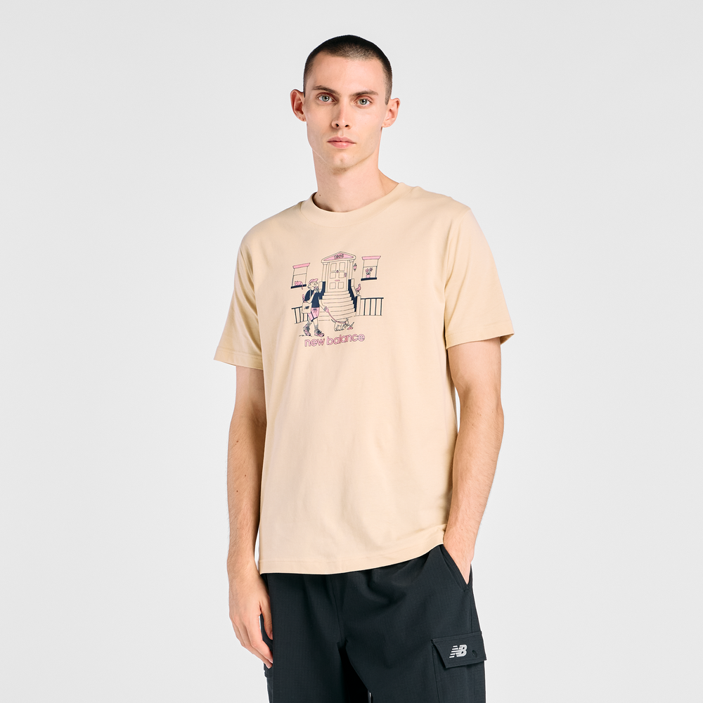 Pánské tričko New Balance MT61Y0XJABC – béžové