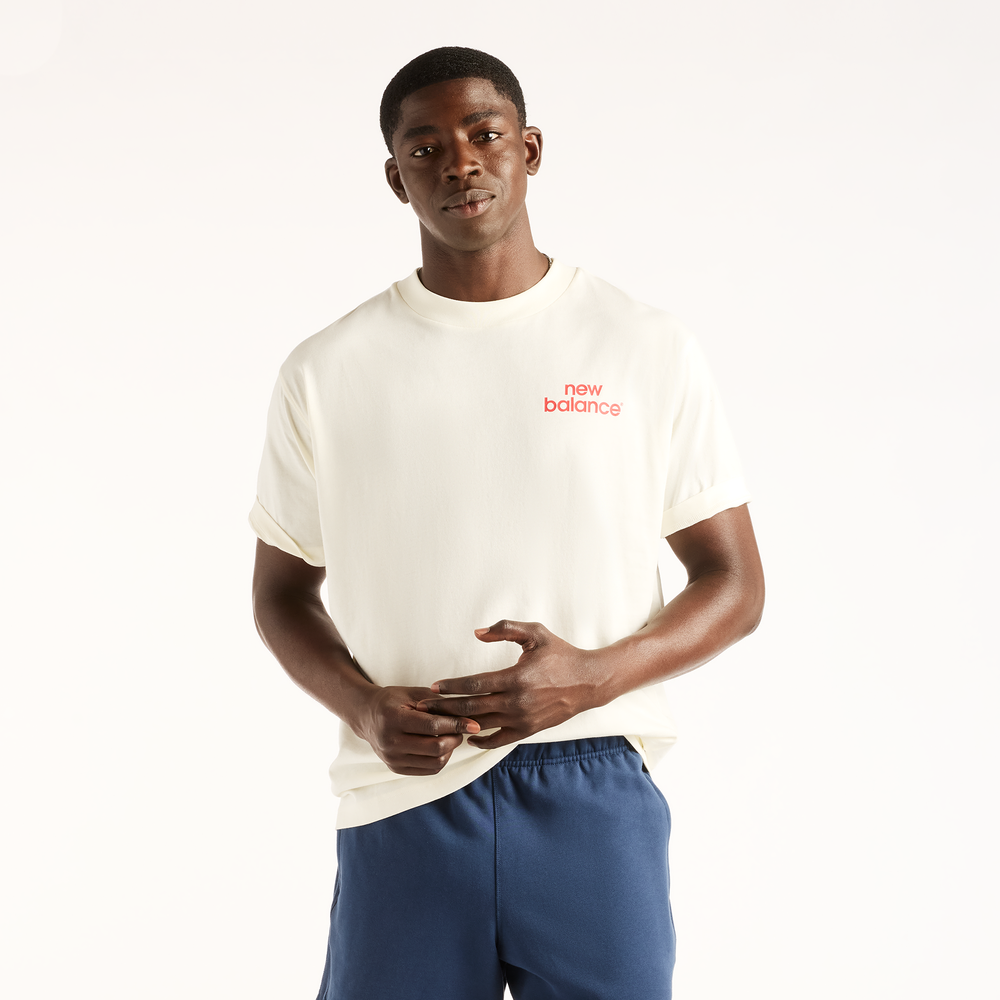 Pánské tričko New Balance MT62G7MGAGA – béžové