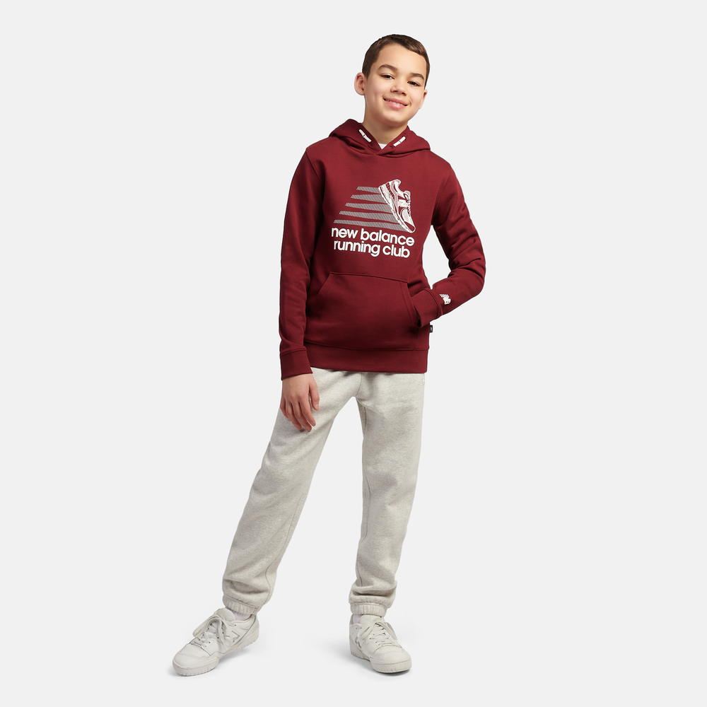 Dětská mikina New Balance LAKB0347MHB – bordó