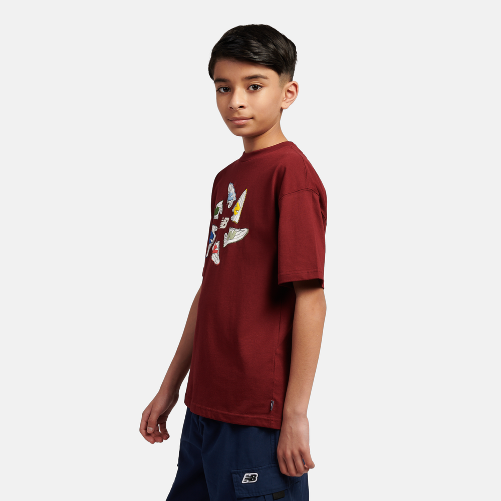 Dětské tričko New Balance LAKB0340MHB – bordó