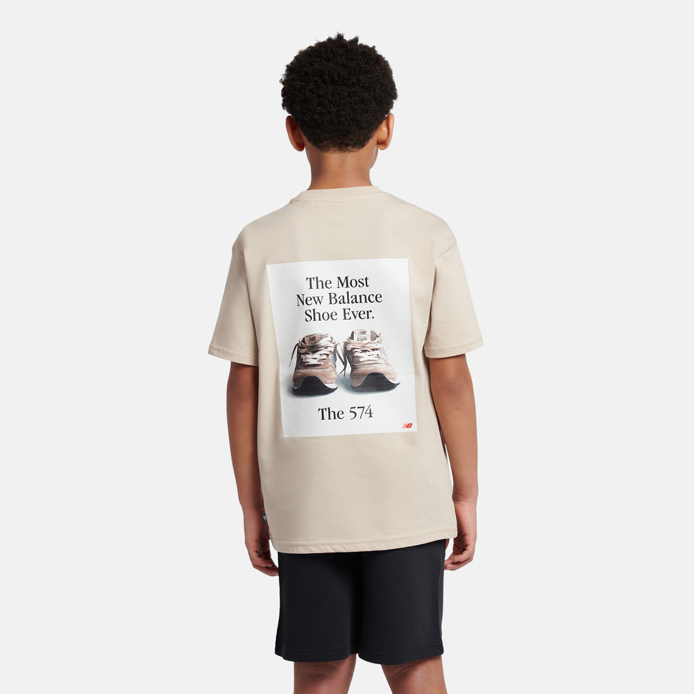 Dětské tričko New Balance YT61A21ATWF – béžové