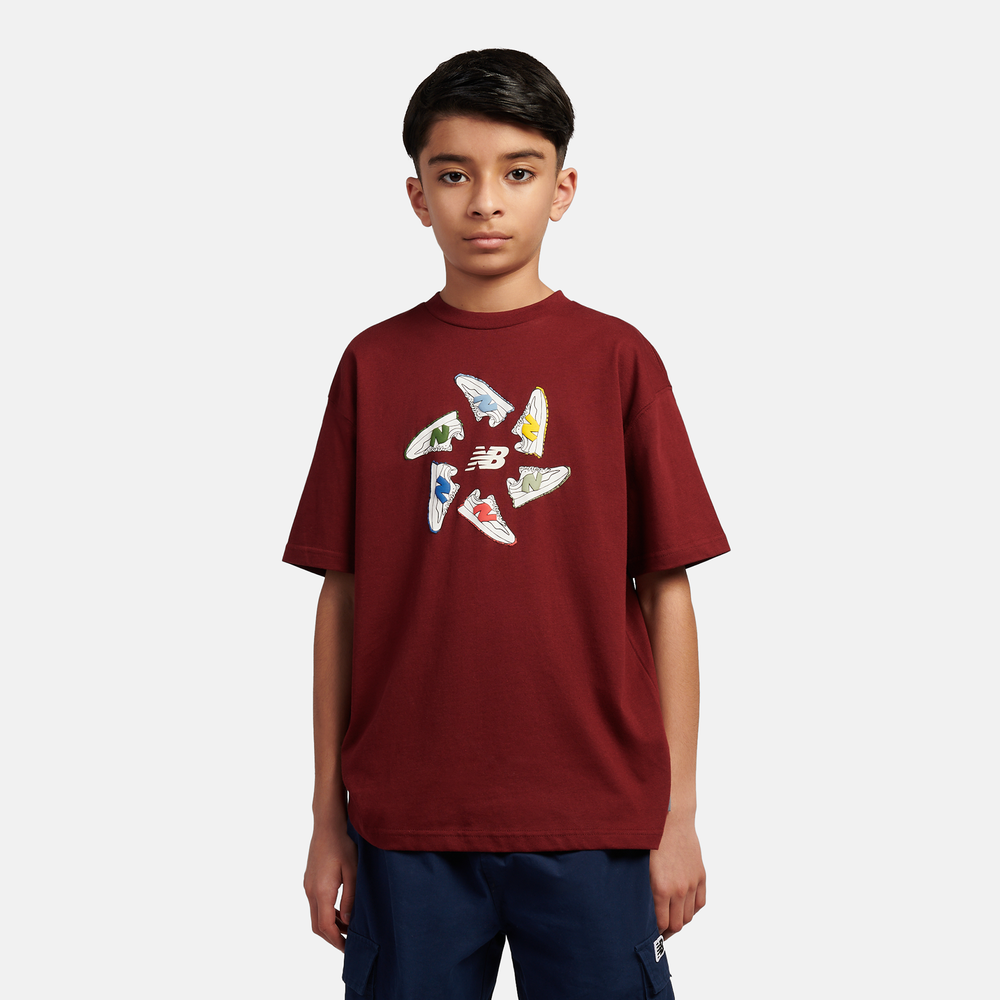 Dětské tričko New Balance LAKB0340MHB – bordó
