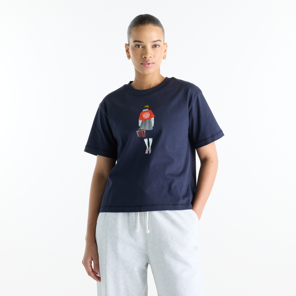 Dámské tričko New Balance WT62K2W4DNT – tmavomodrá