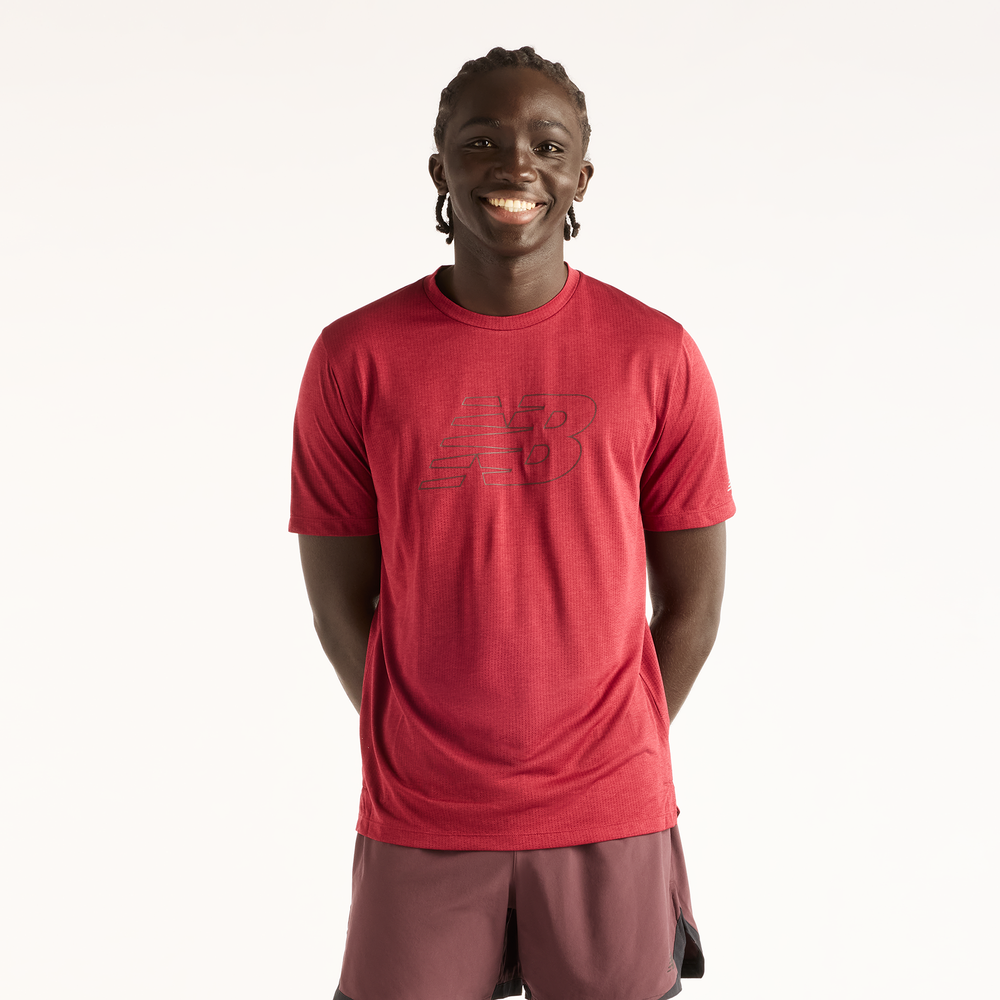 Pánské tričko New Balance MT61W7RRPDR – červené