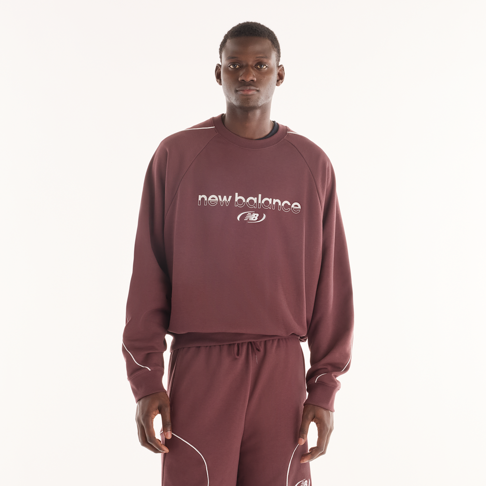 Pánská mikina New Balance MT62N5SYYLR – bordó