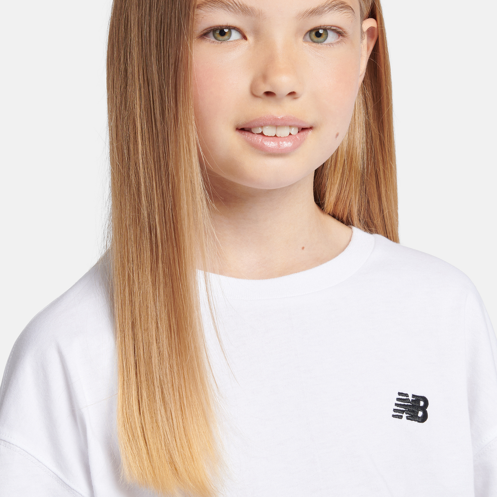Dětské tričko New Balance LAKG0001BWE – bílé