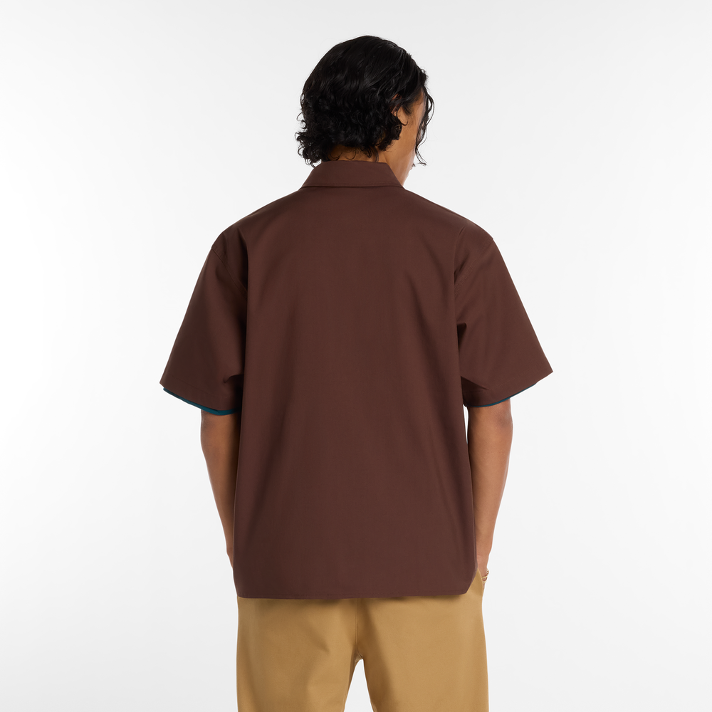 Pánská košile New Balance Numeric MT61J0V9ABJ – hnědý