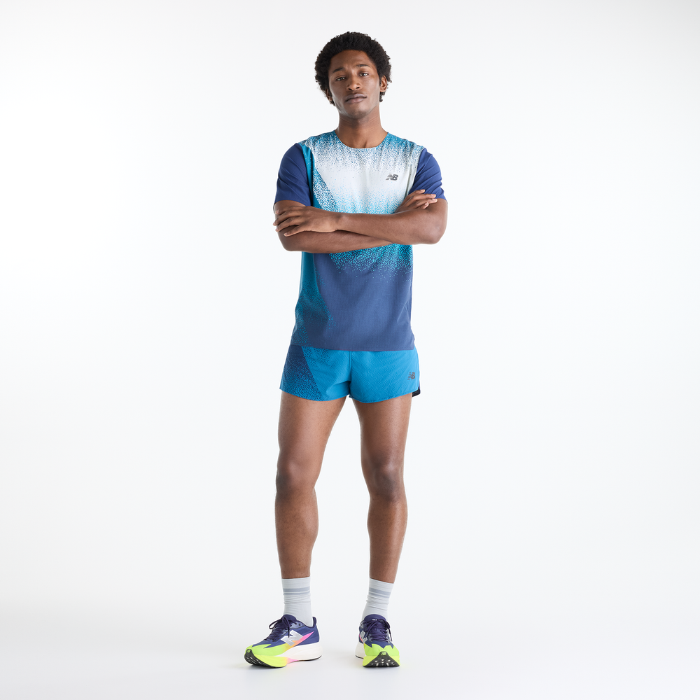 Pánské tričko New Balance Race Day – modré