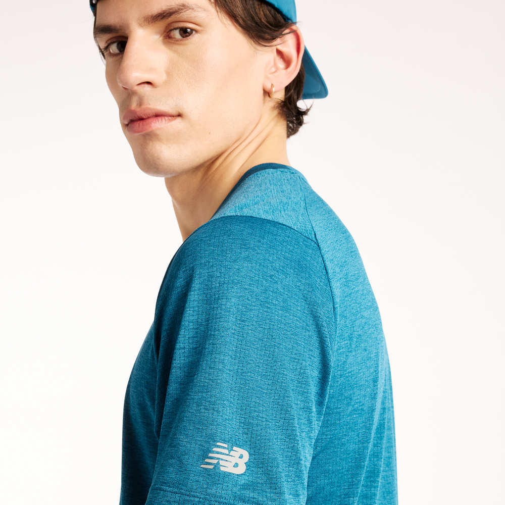 Pánské tričko New Balance RC Essential Graphic – modré