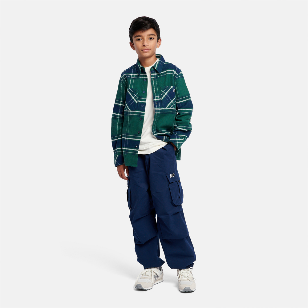 Dětské kalhoty New Balance LAKB0078NNY – tmavomodrá