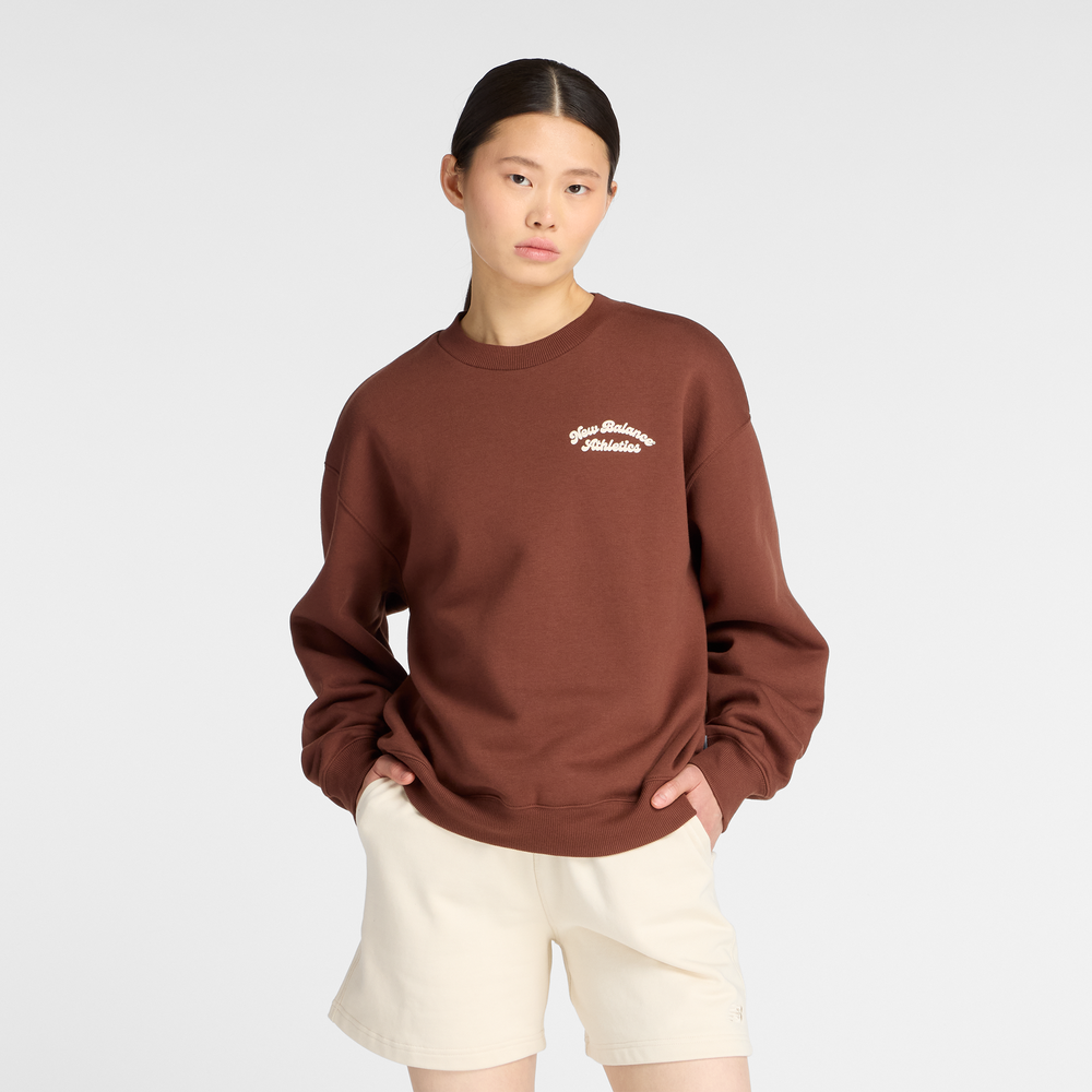 Dámská mikina New Balance WT53516ROK – hnědý