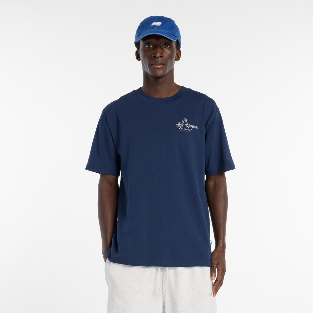 Pánské tričko New Balance MT61J9ICNNY – tmavomodrá