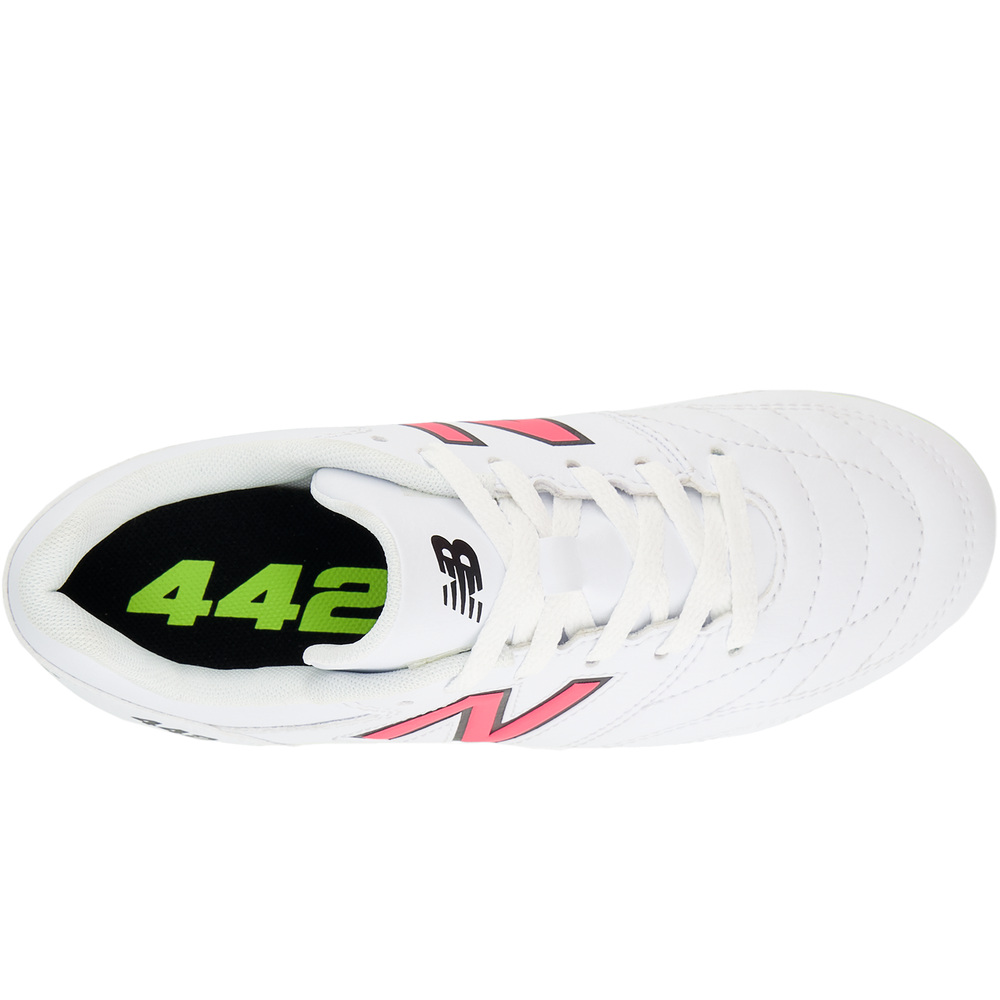 Dětské kopačky New Balance 442 ACADEMY JNR FG V2 JS43FWH2 – bílé