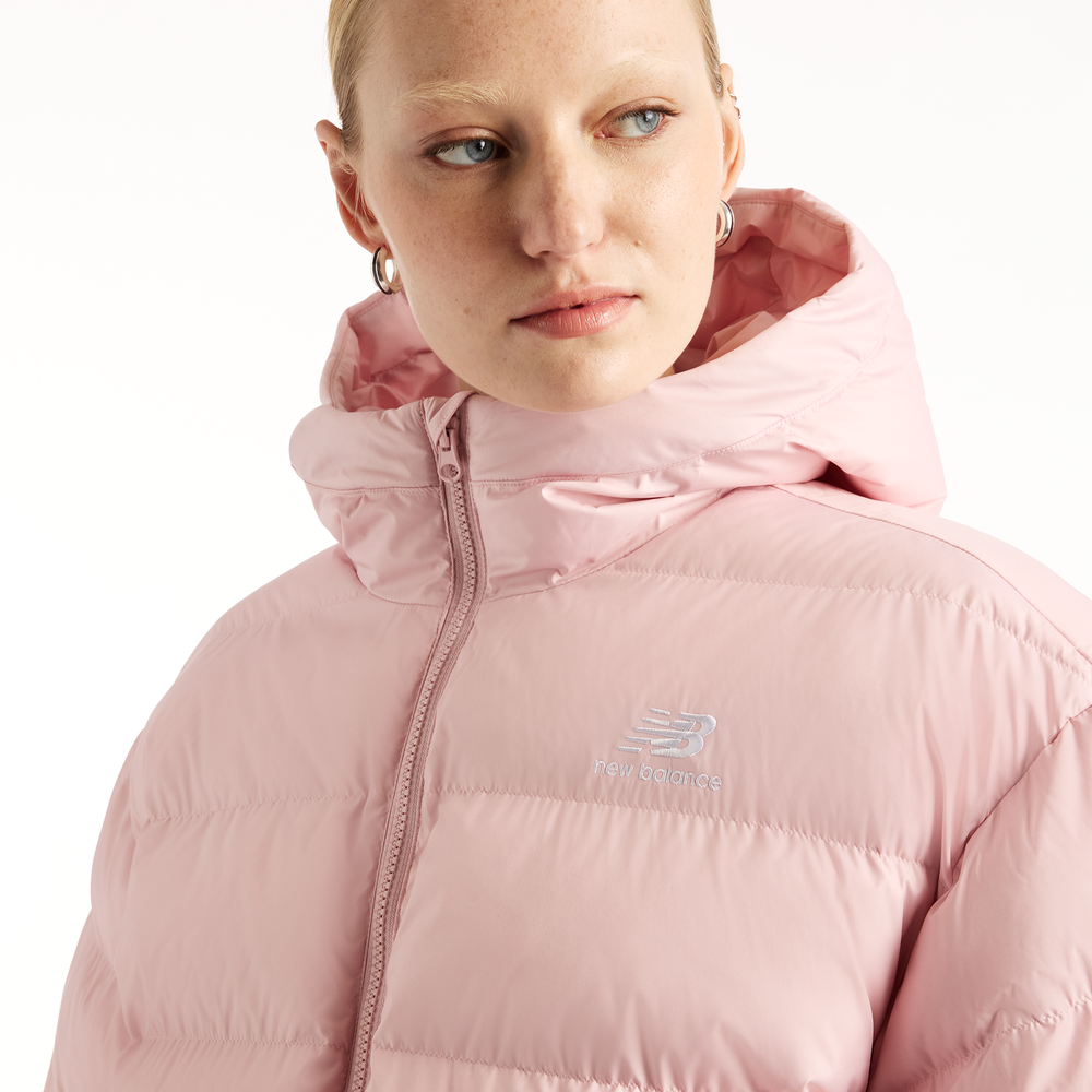 Dámská bunda New Balance Boston Puffer – růžové