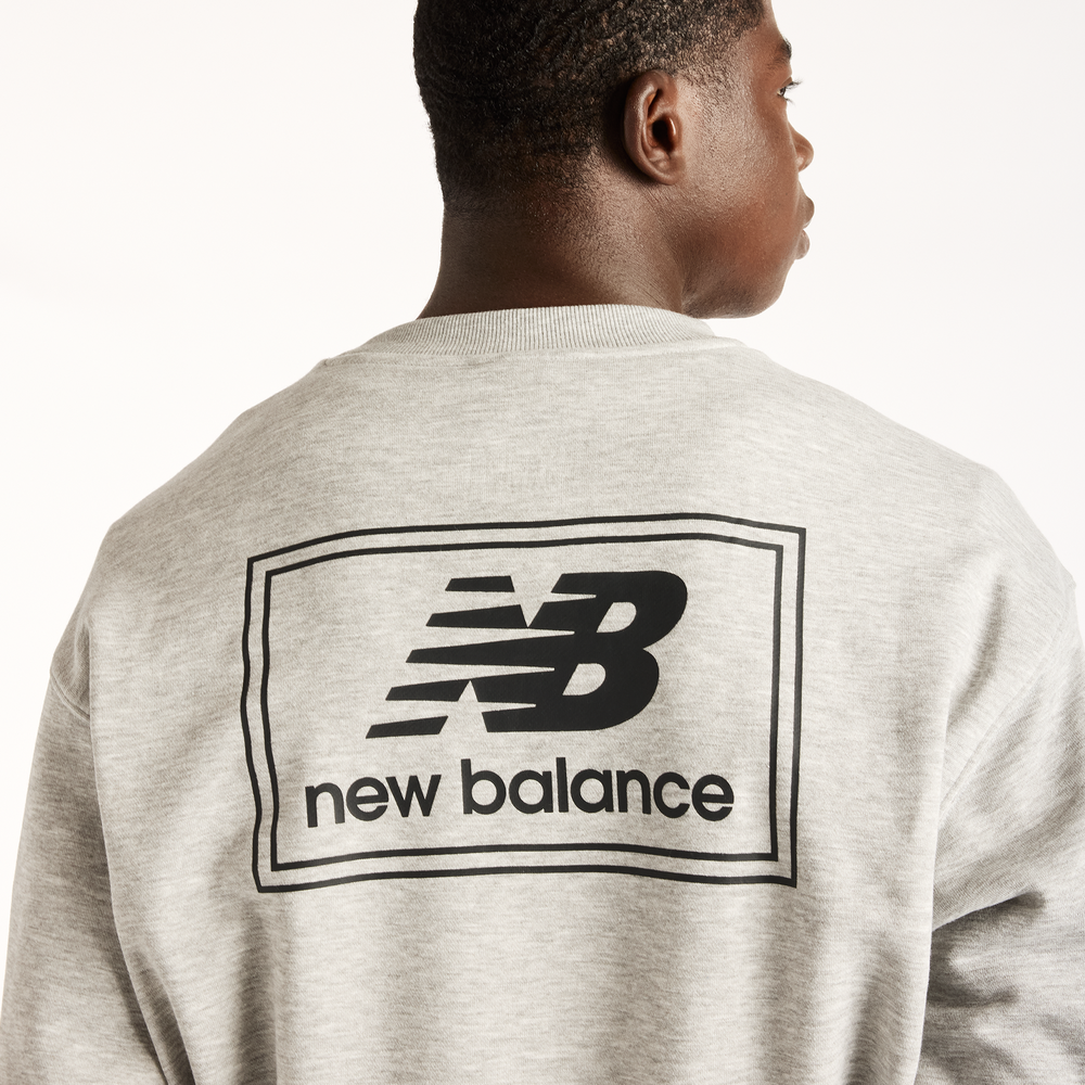 Pánská mikina New Balance Woven Label – šedé