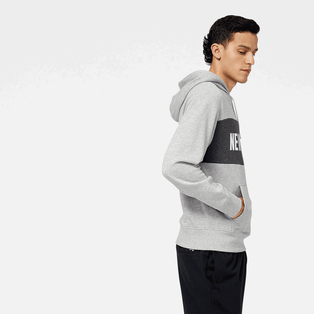 Pánská mikina New Balance MT23900AG – šedé