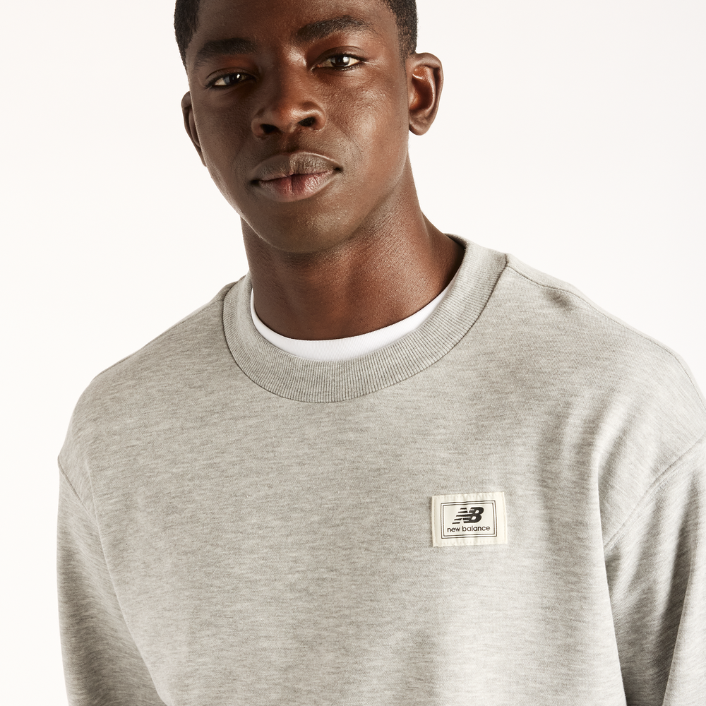 Pánská mikina New Balance Woven Label – šedé