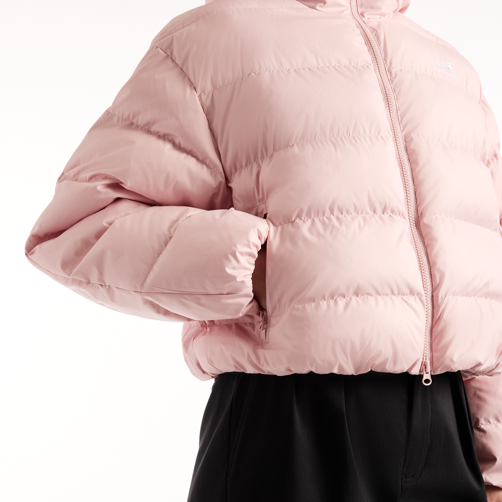 Dámská bunda New Balance Boston Puffer – růžové