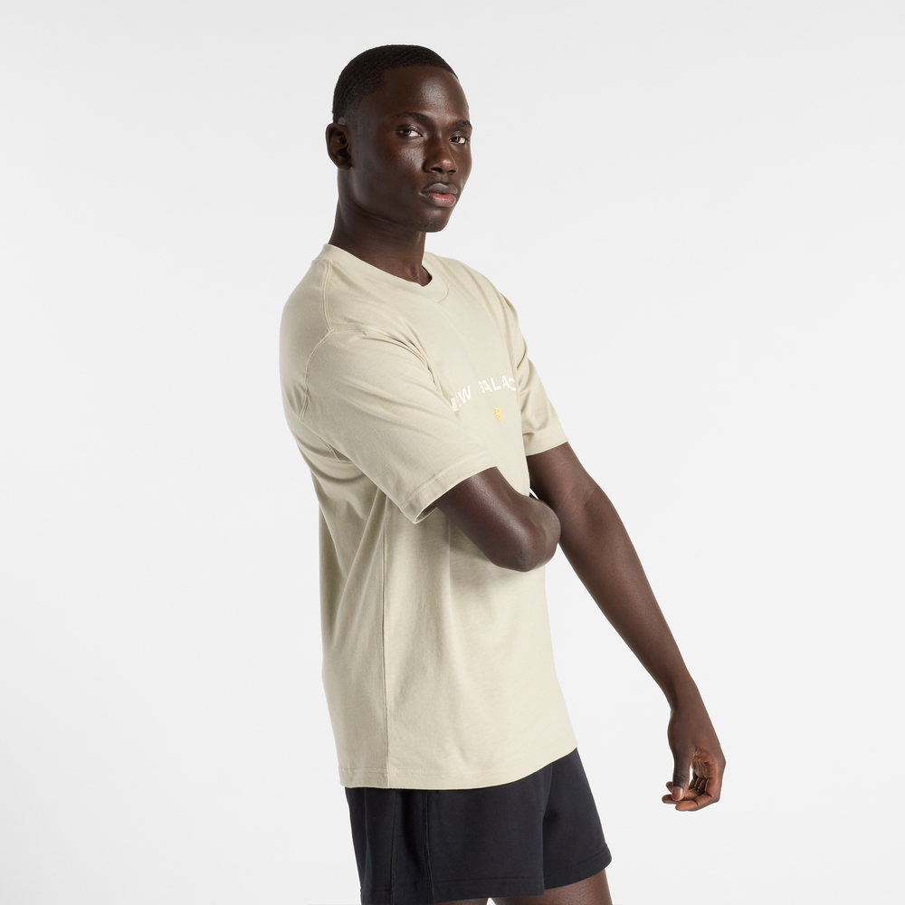 Pánské tričko New Balance MT51506OVN – béžové