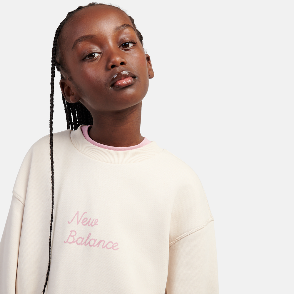 Dětská mikina New Balance LAKG0203BIS – béžové