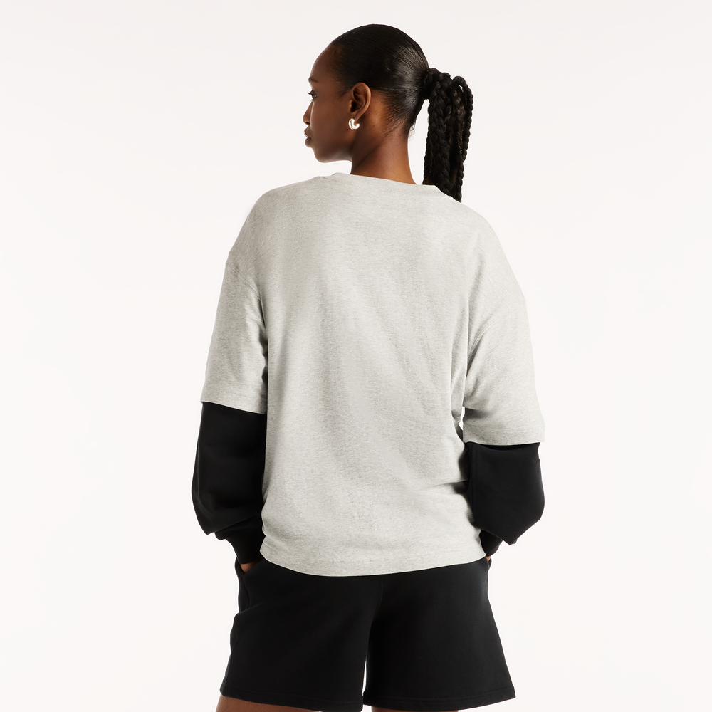 Dámské tričko New Balance Sport Oversized Graphic – šedé