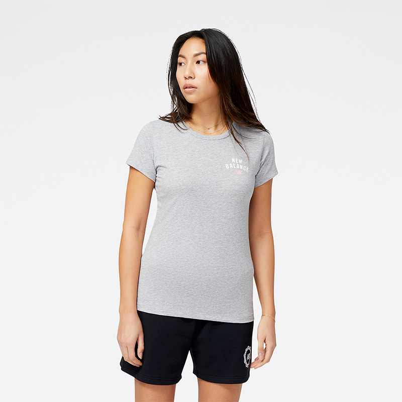 Levně Dámské tričko New Balance WT31804AG – šedé