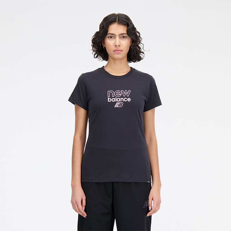 Levně Dámské tričko New Balance WT33507BK – černé